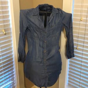 Extra Long Blue Jean Shirt